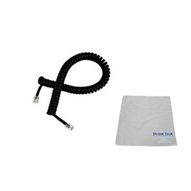 Global Teck Worldwide Yealink Replacement Spiral Cord for T52S,T54S,T56A,T58V,T58A, Length: 3.5M with Microfiber Cloth