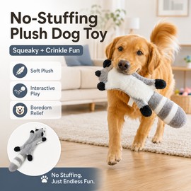 No-Stuffing Dog Squeaky Toy for Interactive Play – 45cm Crinkle Plush Chew Toy for Puppies & Small Dogs