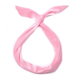 Mytoptrendz® -Wire Headband Head Wrap Premium Velvet Hair Tie Hairband Rockabilly 50 60s Retro Style Accessory for Women Girls (Pink)