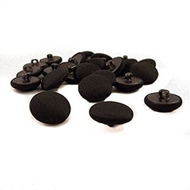 10, 3/4" (19 mm) Black Satin Button for Tuxedo, Suits, Jackets Fronts, Coats, Upholstery