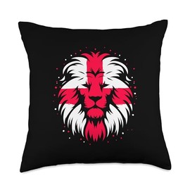 Lion Vintage English Banner Fan England Flag Retro Art Throw Pillow