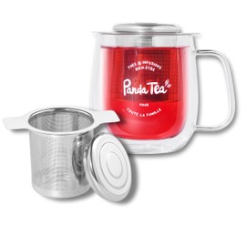 Panda tea - Stainless steel tea basket - Original and practical tea infuser for loose teas - Tea strainer