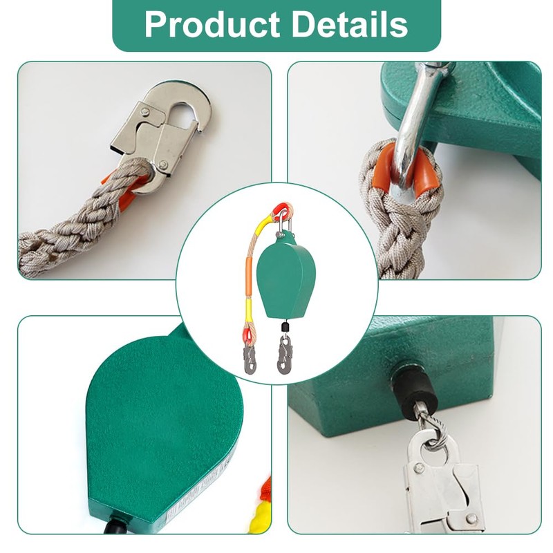 KBIBCK Self Retracting Lifeline, 10 M Retractable Fall Protection Set,