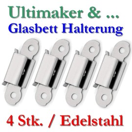 4x UM Glass Plate Bracket Bracket Stainless Steel Clip