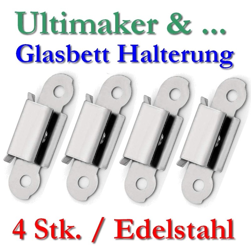 4x UM Glass Plate Bracket Bracket Stainless Steel Clip