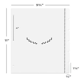 Jot & Mark Divisores de pestañas con etiquetas en blanco | 6 separadores organizadores personalizables para carpetas de 3 anillos de 8.5 x 11 pulgadas (blanco y negro)