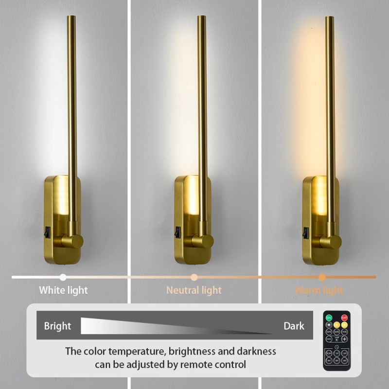 Battery Operated Wall Sconces with Remote Control,LED Rechargeable Picture Lights