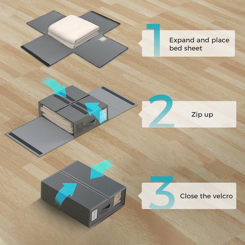 Bed Sheet Organizers and Storage (Queen or King Size), Foldable