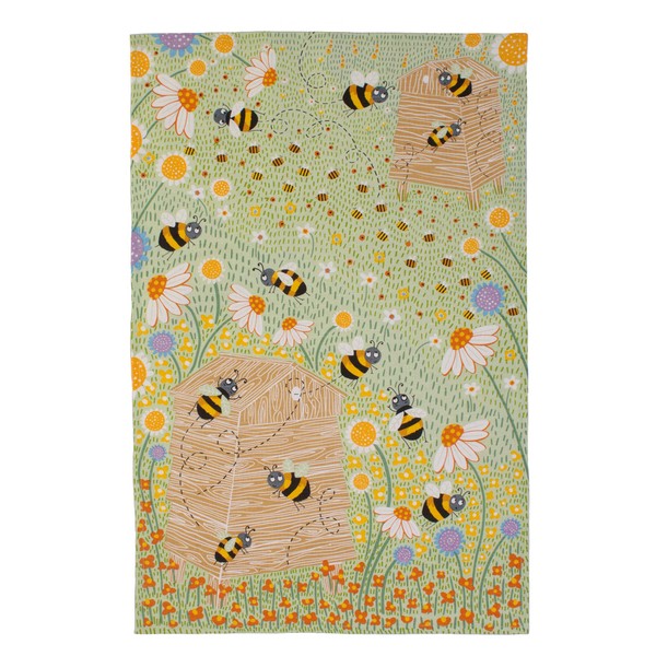Ulster Weavers Tea Towel-Bees (100% Cotton, Yellow), One Size