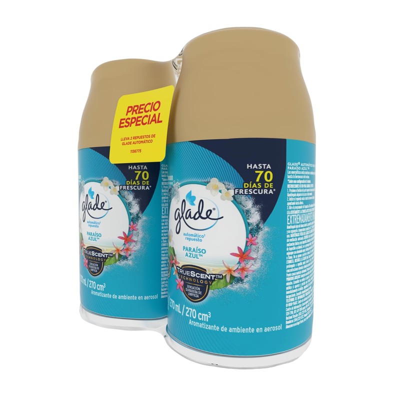 Glade Aromatizante para Hogar Automático, 2 Repuestos de 270 ml