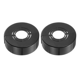 uxcell Wall Split Flange, 2 Pcs 62x20 mm - Cuttable ABS Round Escutcheon Plate Cover Buckle, Shower Arm Flange for 20/25/33mm(0.8/1.0/1.3 Inch) Water Pipe Faucet Decoration (Black)