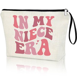 Virfuntaki Niece Gifts Niece Birthday Gift for New Niece Sister IN MY NIECE ERA Makeup Bag Zipper Organizer Pouch Thanksgiving Christmas Gift for Niece to My Niece Gifts from Aunt