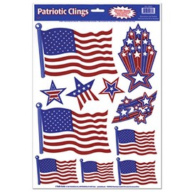 Patriotic Clings (stars & stripes designs) Party Accessory (1 count) (11/Sh)