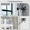 Tocemei 2 Pack Black Bow Curtain Holdbacks, Modern Matte Metal