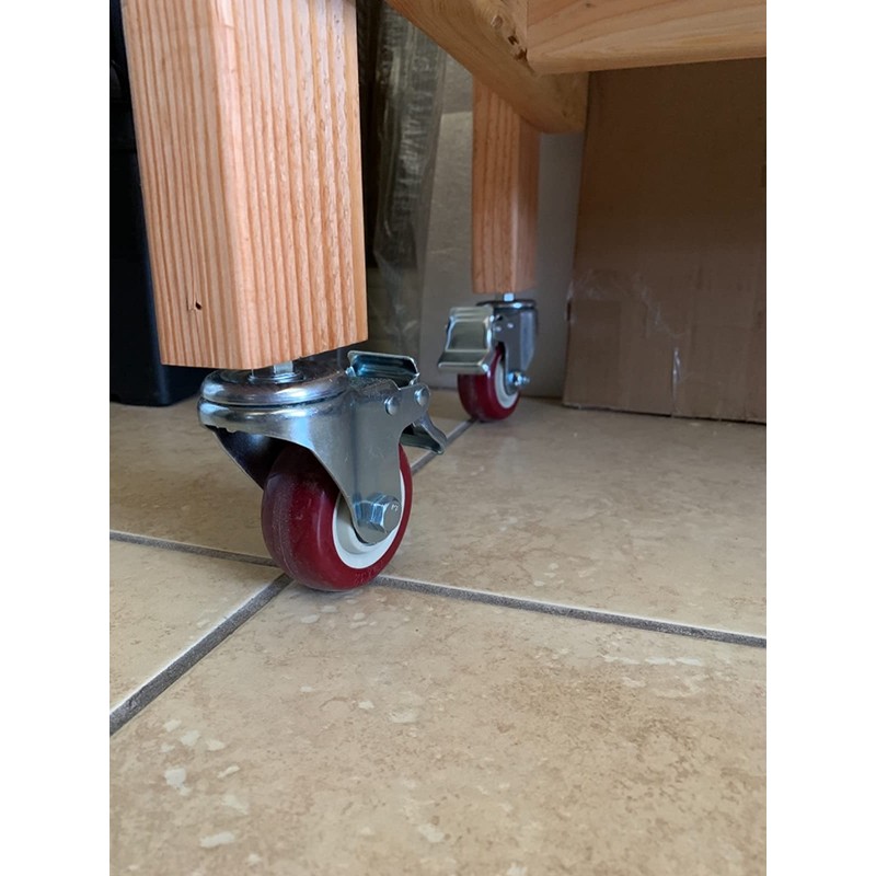 Heavy Duty Stem Caster Wheels Double Bearing PU Castors No