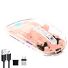 mouse inalámbrico transparente para computadora, mouse Bluetooth recargable, visualización de