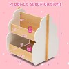 Kids White Gray Wooden Bookshelf With Universal Wheels For ChildrenColor: