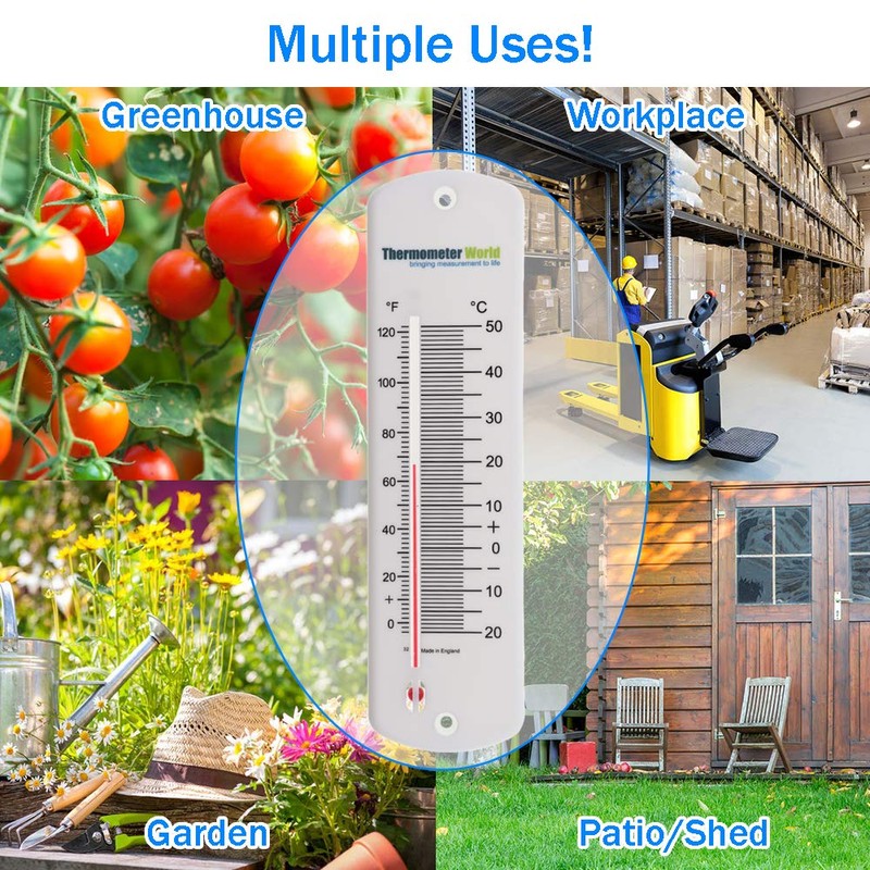 Large Wall Thermometer Garden Greenhouse Home Office Room Use Indoor