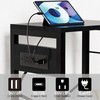 YAKANJ End Table with LED Light,Record Player Stand with Charging