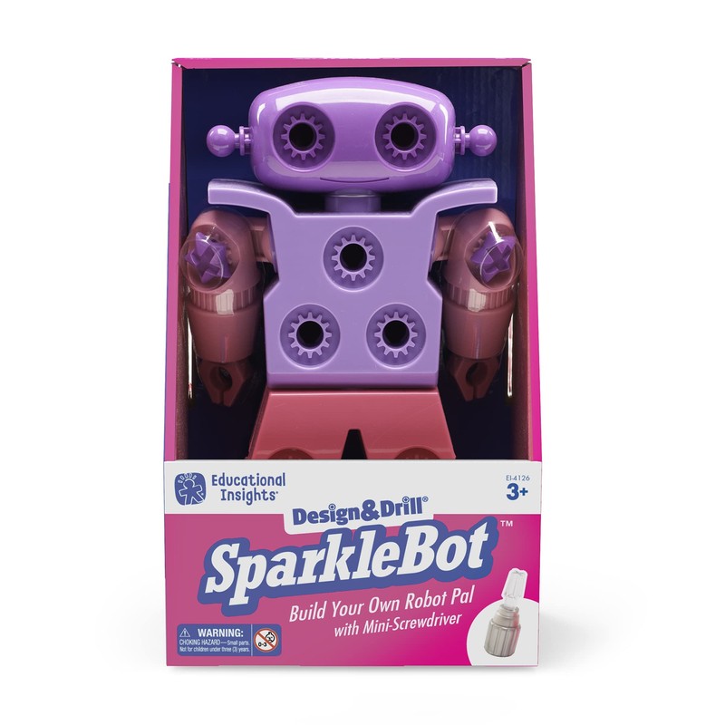 Educational Insights Design & Drill Sparklebot Robot Toy, 23-Piece Set,