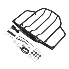 TCT-MT Luggage Rack with LED Light Fit for Harley Air Wing Trunk Touring FLH FLHX FLHR FLTR 1993-2013 Electra Glide Classic FLHTC Black 12