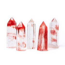 Mineralist Collection Cherry Quartz Point Red, 3 LB Single Point Healing Crystal Tower, Faceted Reiki Chakra Stones, Home Decor Tumbling, Cabbing, Polishing, Wire Wrapping, Decoration, Worry Stone