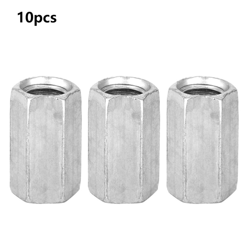 M8 Coupling Nut, Akozon 10pcs M8 Long Rod Nut Threaded