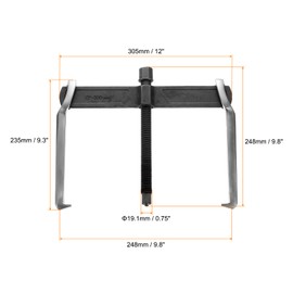 HARFINGTON 2-Jaw Gear Puller 12 Inch Carbon Steel Separate Lifting Device Two Claws Puller Internal External Removal Tool with Reversible Jaws for Gears Pulley Flywheel Bearings