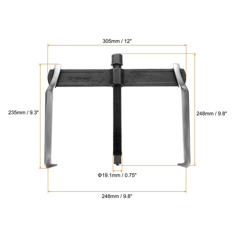 HARFINGTON 2-Jaw Gear Puller 12 Inch Carbon Steel Separate Lifting