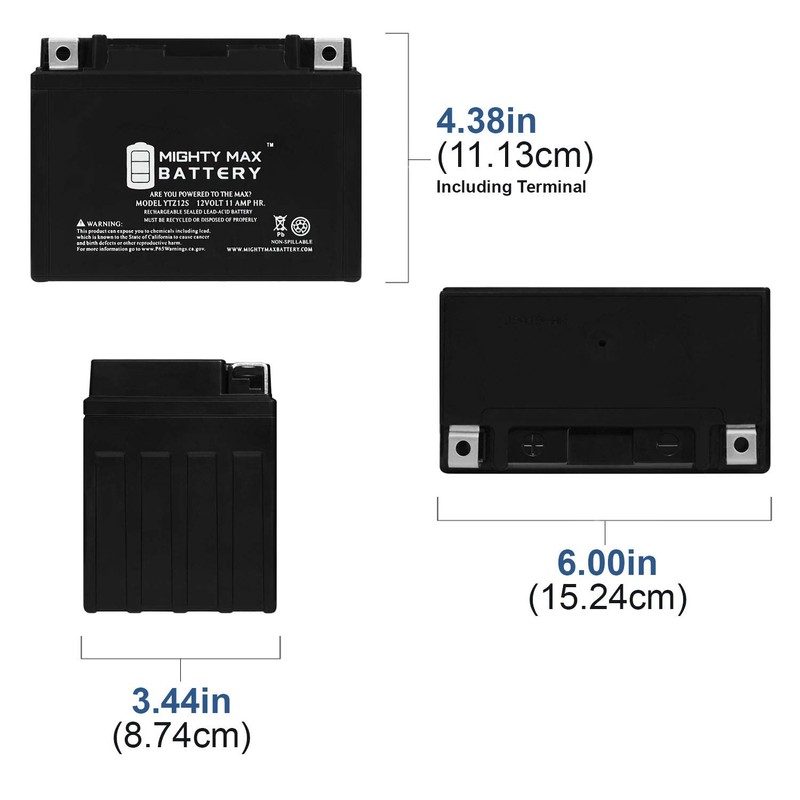 Mighty Max Battery YTZ12S 12V 11AH Battery for Honda 700