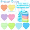 Teling 24 Pcs Heart Shape Lined Sticky Notes Cute Sticky