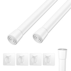 GASRONS Spring Tension Rods 2Pcs Adjustable Curtain Rod 29 to 39 inch, No Drilling Small Tension Rod Suitable for Doors, Shower and Windows, White