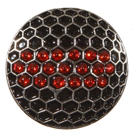 FunMarkers Black Ball Golf Ball Marker - Premium Quality Metal Ball Marker with Red Crystal & Magnetic Hat Clip - Unique Golf Gift Accessory - Value Gift Set for Golfers