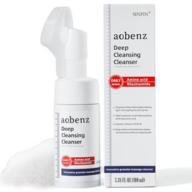 SINPIN Limpiador Facial Espumoso Aobenz Hydra-Purify Para Mujeres Y Hombres Con Niacinamida, Escualano Y Pantenol - Limpiador Facial Hidratante Con Ce