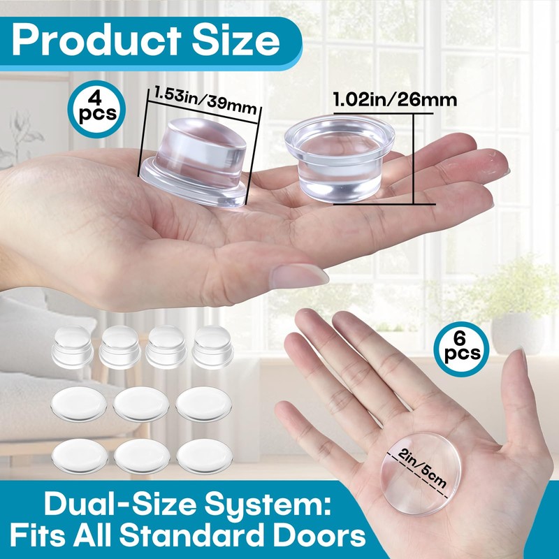 10 Packs Clear Rubber Door Bumpers (4 Pcs Door Bumper