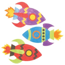 Baker Ross AW906 Rocket Sand Magnets, Arts and Crafts for Kids (Pack of 6), Assorted
