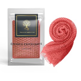 African Shower Net Djampe African Exfoliating Shower Sponge Bath Glove Soft Flower Washcloth XL Bath Accessories for Women Men Kids Body Scrub Mesh (Coral)