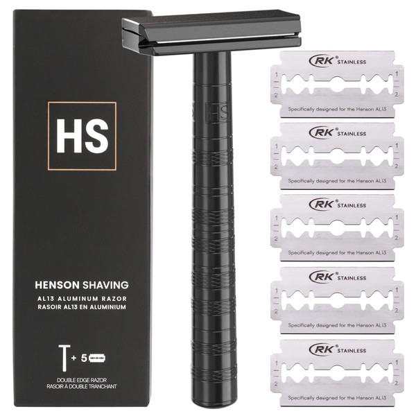 Henson Shaving Razor - Jet Black Double Edge Safety Razor