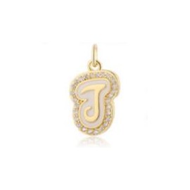 2 Pairs Trendy Sparkling Cross Gold Layered Necklace for Women Street Style Flat Initial Pendant & Colorful Cross Charm Jewelry:_Letter J