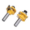 2Pcs 1/2in Shank Router Bit Woodworking Cabinet Door Carbon Steel