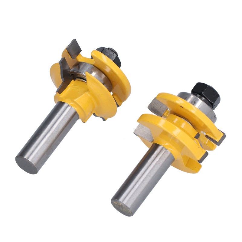 2Pcs 1/2in Shank Router Bit Woodworking Cabinet Door Carbon Steel
