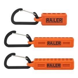 Railer Screwdriver Bit Holder Storage Organizer - 3 Pack – 5-Hole, 10- Hole and 20-Hole Bit Holder with Carabiner
