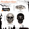 PH PandaHall 20pcs Skull Button Skeleton Head Shank Button Alloy