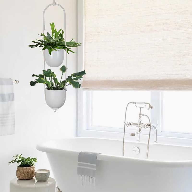 ABETREE Hanging Planters 2 Tiers Metal Plant Hangers for Indoor