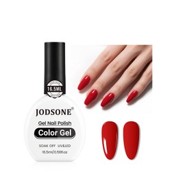 JODSONE 16.5ml Gel Nail Polish Red Gel Polish Manicure LED U V Soak Off Curing for Home Salon Nail Art DIY Lady Red Polish