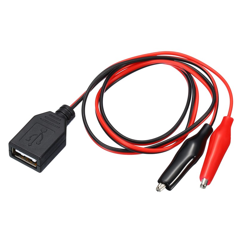 MECCANIXITY Crocodile Clamps Test Wire, USB Female to Alligator Clips