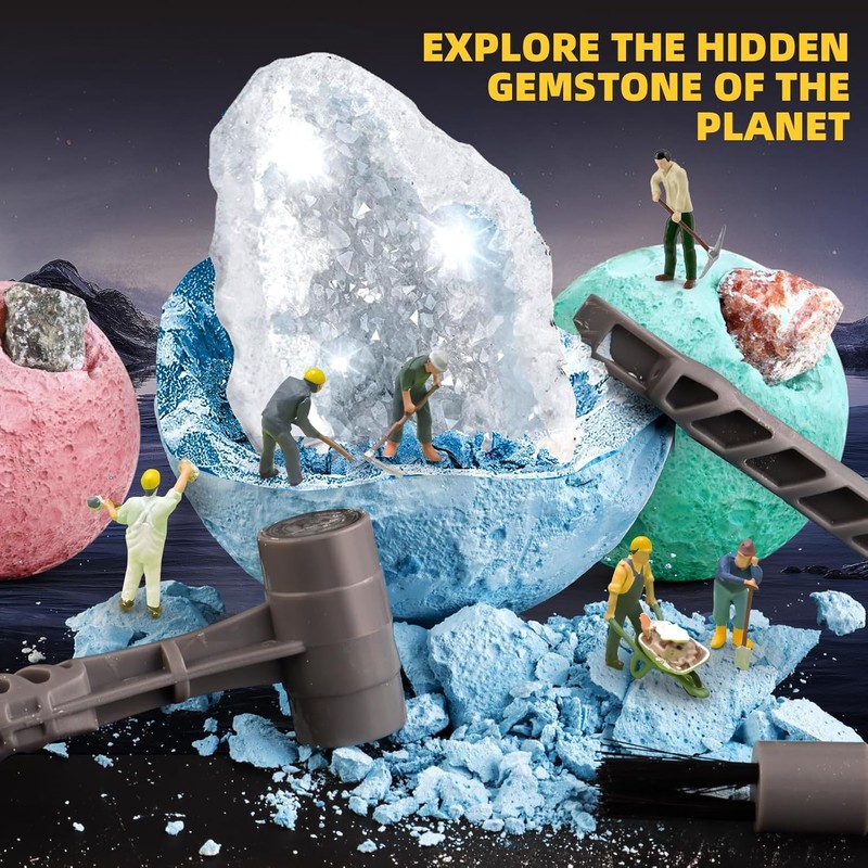 FLETANGO Excavation Set Solar System, Minerals and Crystals for Children