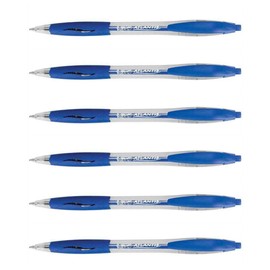 BIC 6 x Atlantis Classic Retractable Ballpoint Pens Medium Point 1mm Blue