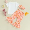 Baby Girl Easter Outfit Toddler T Shirt Bell Bottoms Set