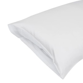 Jasmine Silk 100% Pure Mulberry Silk 19 Momme Charmeuse Silk Pillowcase With Cotton underside for Hair and Skin 1pc 50 x 75 cm Hypoallergenic Envelope Closure (White)